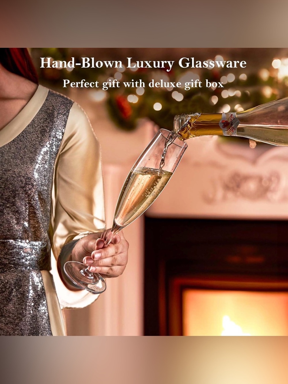 JBHO Hand Blown Champagne Glass - Picture 3 of 17